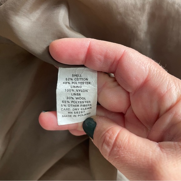 Vintage Brem Rainwear Classic Tan Lined Double Breasted Trench Coat Tie - Picture 14 of 16